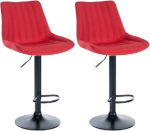 2er Set Barhocker Toni Stoff schwarz rot