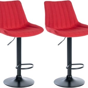 2er Set Barhocker Toni Stoff schwarz rot