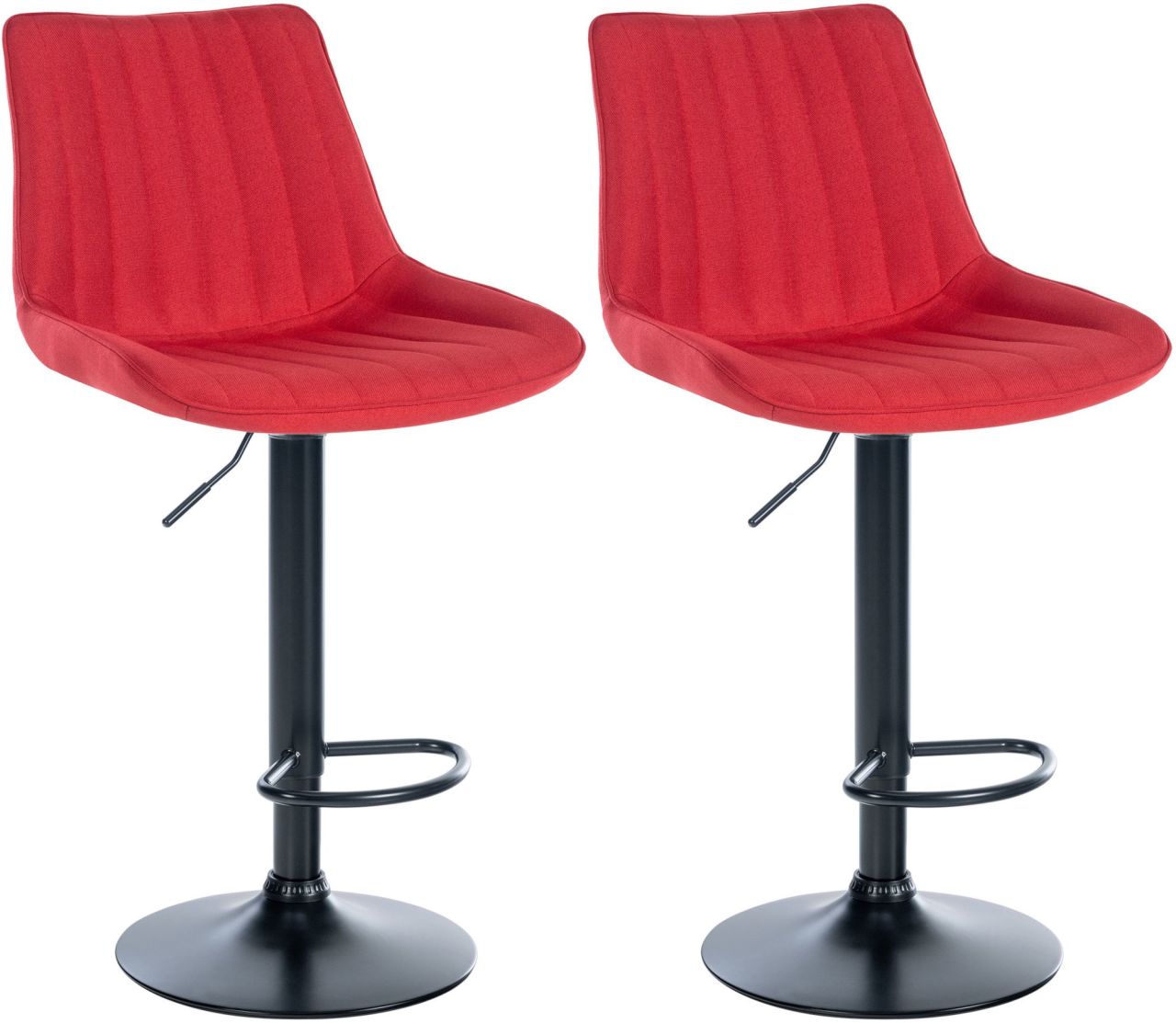 2er Set Barhocker Toni Stoff schwarz rot 1 2er Set Barhocker Toni Stoff schwarz rot