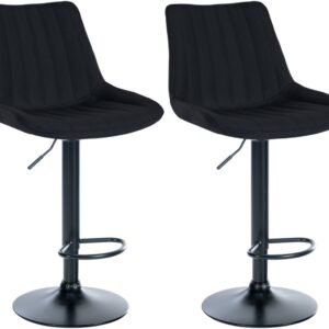 2er Set Barhocker Toni Stoff schwarz schwarz
