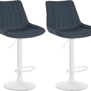 2er Set Barhocker Toni Stoff weiß dunkelgrau