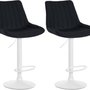 2er Set Barhocker Toni Stoff weiß schwarz