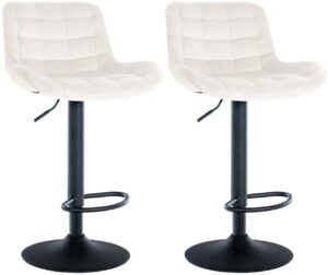 2er Set Barhocker Tover Samt creme