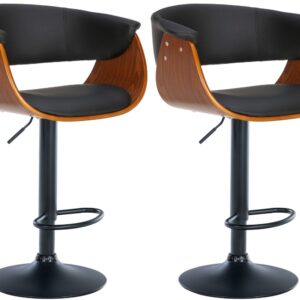 2er Set Barhocker Vestal Kunstleder walnuss/schwarz
