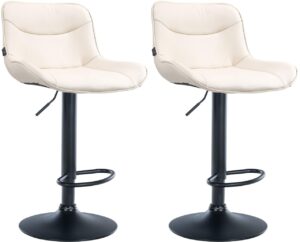 2er Set Barhocker Vonore Kunstleder schwarz creme