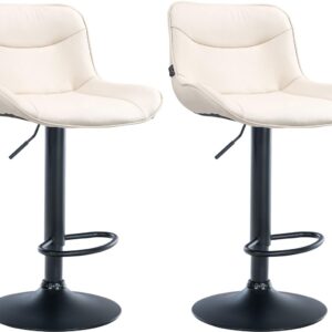 2er Set Barhocker Vonore Kunstleder schwarz creme
