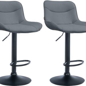 2er Set Barhocker Vonore Kunstleder schwarz grau