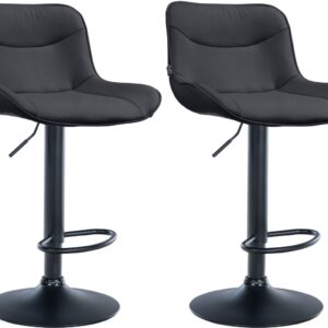 2er Set Barhocker Vonore Kunstleder schwarz schwarz