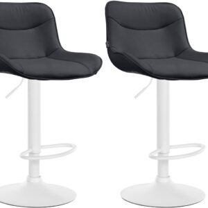 2er Set Barhocker Vonore Kunstleder weiß schwarz