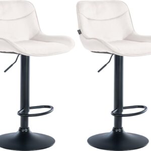 2er Set Barhocker Vonore Samt schwarz creme