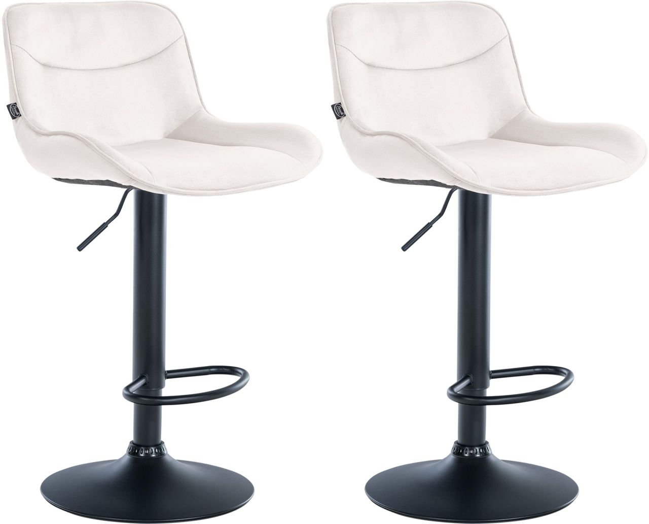 2er Set Barhocker Vonore Samt schwarz creme 1 2er Set Barhocker Vonore Samt schwarz creme