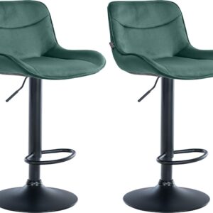 2er Set Barhocker Vonore Samt schwarz grün