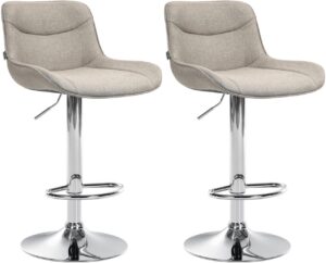 2er Set Barhocker Vonore Stoff chrom taupe