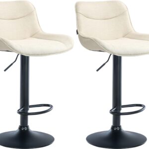 2er Set Barhocker Vonore Stoff schwarz creme
