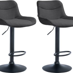 2er Set Barhocker Vonore Stoff schwarz dunkelgrau