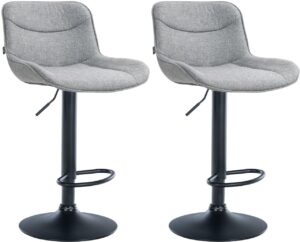 2er Set Barhocker Vonore Stoff schwarz grau