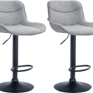 2er Set Barhocker Vonore Stoff schwarz grau