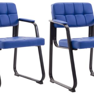 2er Set Besucherstühle Canada B Kunstleder blau
