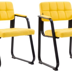 2er Set Besucherstühle Canada B Kunstleder gelb