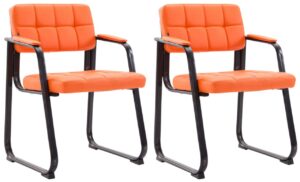 2er Set Besucherstuehle Canada B Kunstleder orange