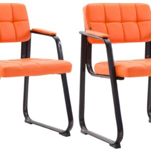 2er Set Besucherstühle Canada B Kunstleder orange