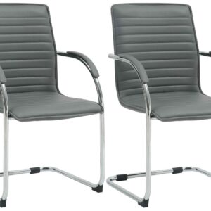2er Set Besucherstühle Tira Kunstleder grau