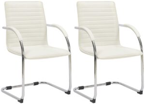 2er Set Besucherstuehle Tira Kunstleder weiss