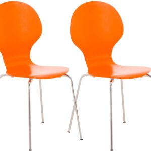2er Set Besucherstuhl Diego orange
