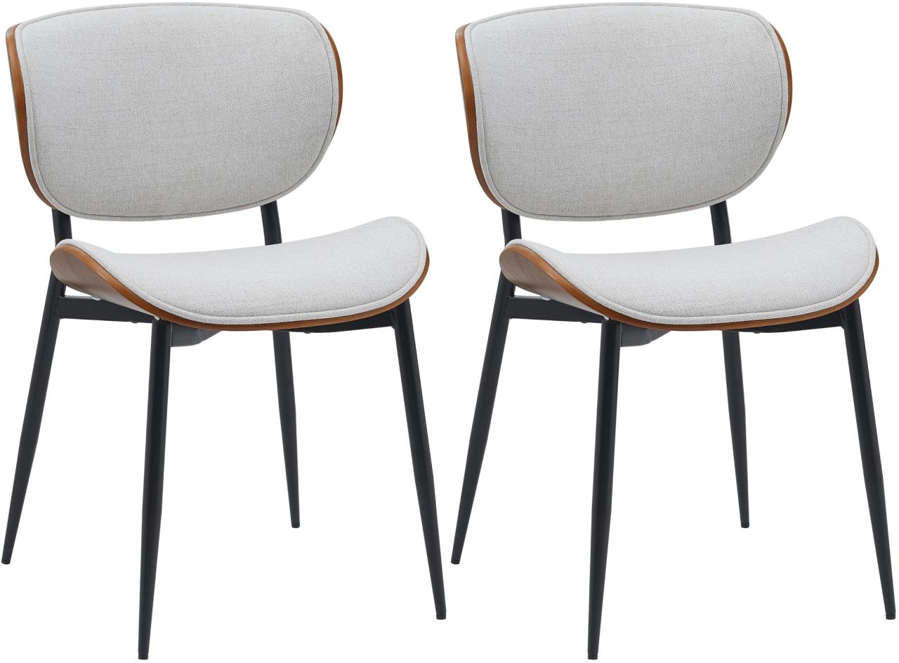 2er Set Besucherstuhl Enid Stoff walnuss/creme 1 2er Set Besucherstuhl Enid Stoff walnuss/creme