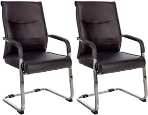 2er Set Besucherstuhl Hobart braun