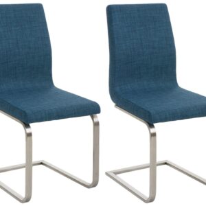 2er Set Esszimmerstühle Belfort Stoff blau