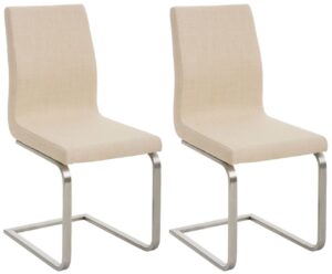 2er Set Esszimmerstuehle Belfort Stoff creme