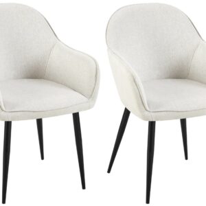 2er Set Esszimmerstühle Boise Stoff creme