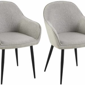 2er Set Esszimmerstühle Boise Stoff grau