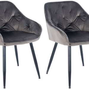 2er Set Esszimmerstühle Cassis dunkelgrau
