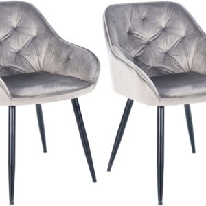 2er Set Esszimmerstühle Cassis hellgrau
