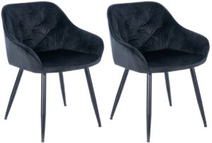 2er Set Esszimmerstuehle Cassis schwarz