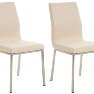 2er Set Esszimmerstühle Colmar Stoff creme