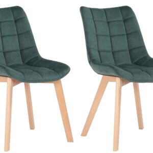 2er Set Esszimmerstühle Passaic Samt grün