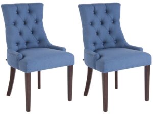 2er Set Esszimmerstuhl Aberdeen Stoff antik blau