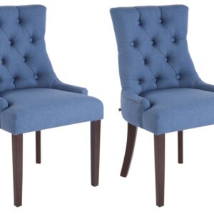 2er Set Esszimmerstuhl Aberdeen Stoff antik blau