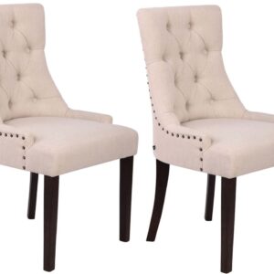2er Set Esszimmerstuhl Aberdeen Stoff antik creme