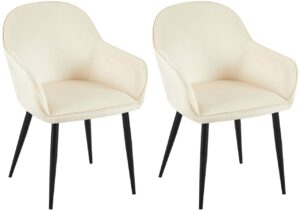 2er Set Esszimmerstuhl Boise Samt creme