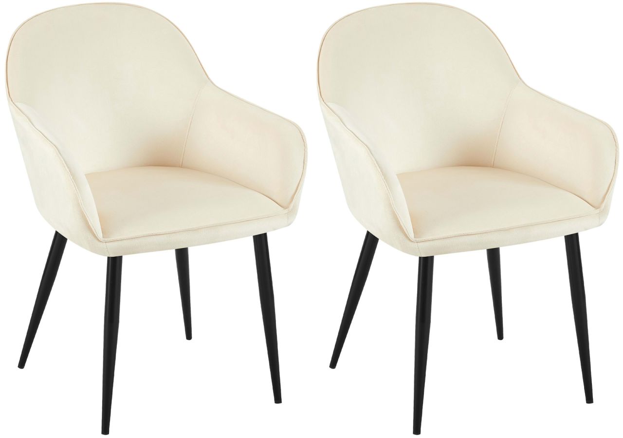 2er Set Esszimmerstuhl Boise Samt creme 1 2er Set Esszimmerstuhl Boise Samt creme