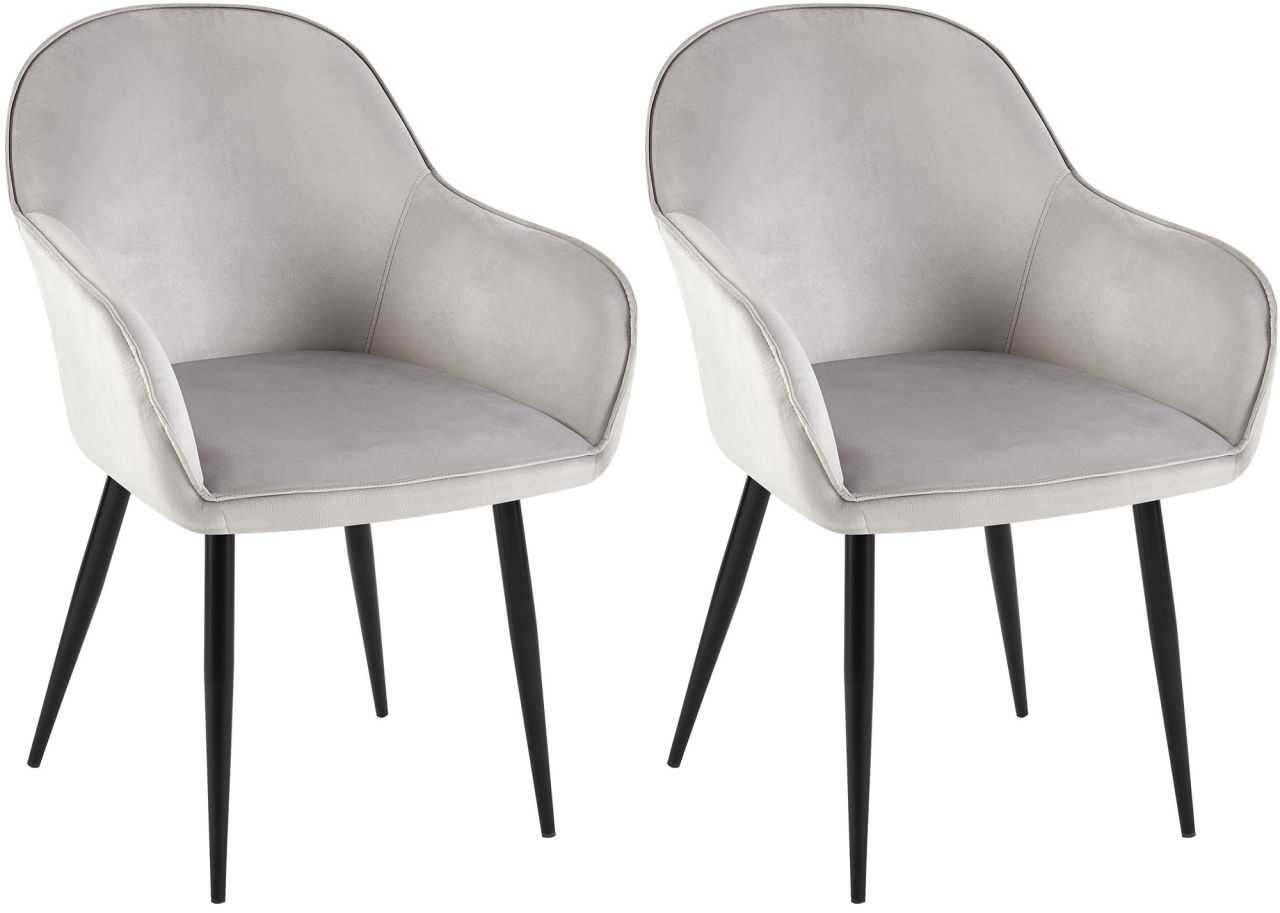 2er Set Esszimmerstuhl Boise Samt grau 1 2er Set Esszimmerstuhl Boise Samt grau