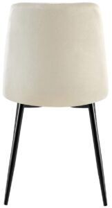 2er Set Esszimmerstuhl Clairton Samt creme