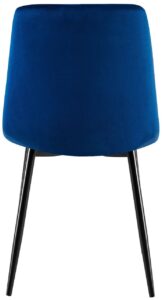2er Set Esszimmerstuhl Clairton Samt dunkelblau