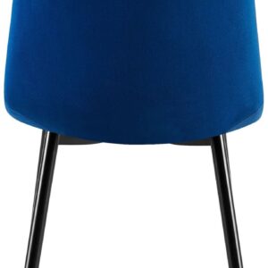 2er Set Esszimmerstuhl Clairton Samt dunkelblau