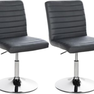 2er Set Esszimmerstuhl Elvas Kunstleder grau