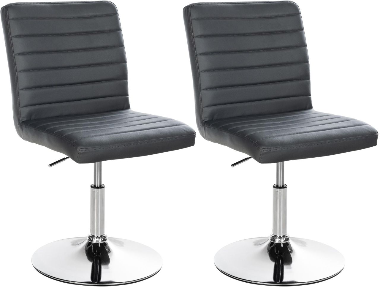 2er Set Esszimmerstuhl Elvas Kunstleder grau